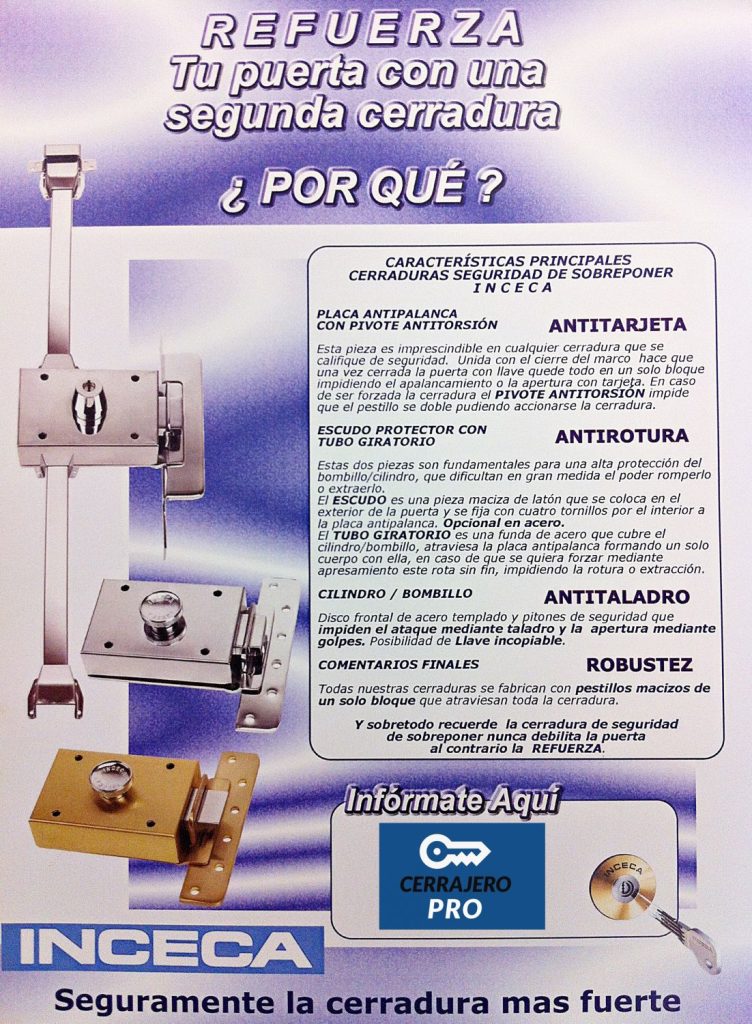 Cerraduras de sobreponer Inceca